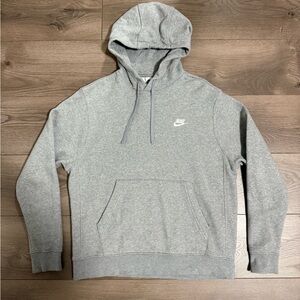 Mens Nike Light Heather Gray Pullover Hoodie Used